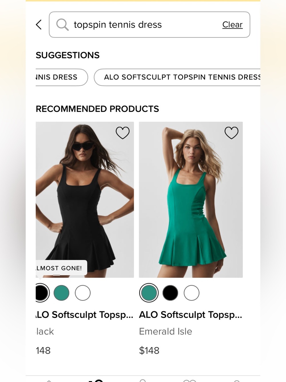 ALO Yoga Softsculpt Topspin Tennis Dress in Black and Teal